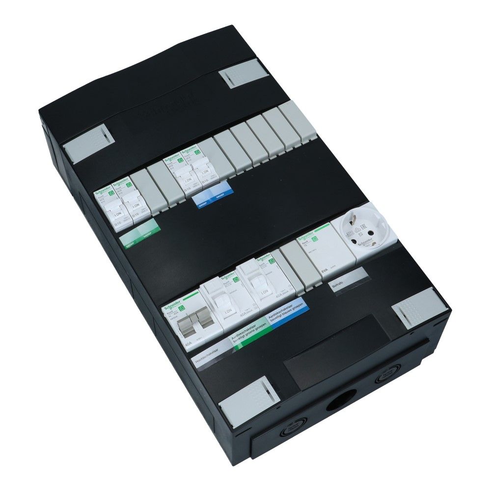Groepenkast 1 fase 4 groepen + beltrafo + wcd Resi9