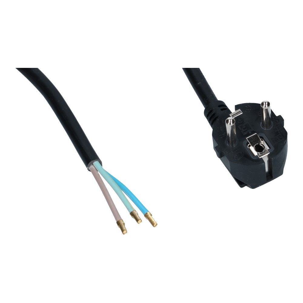 Aansluitsnoer 3x1.5mm² 5 meter zwart Pen AARDE