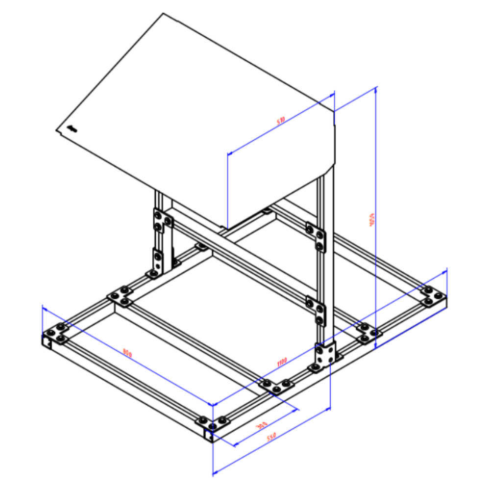 Trayco Mini PV Shelter staand model b=800mm - H=1000mm inclusief afdak Ultra Galva