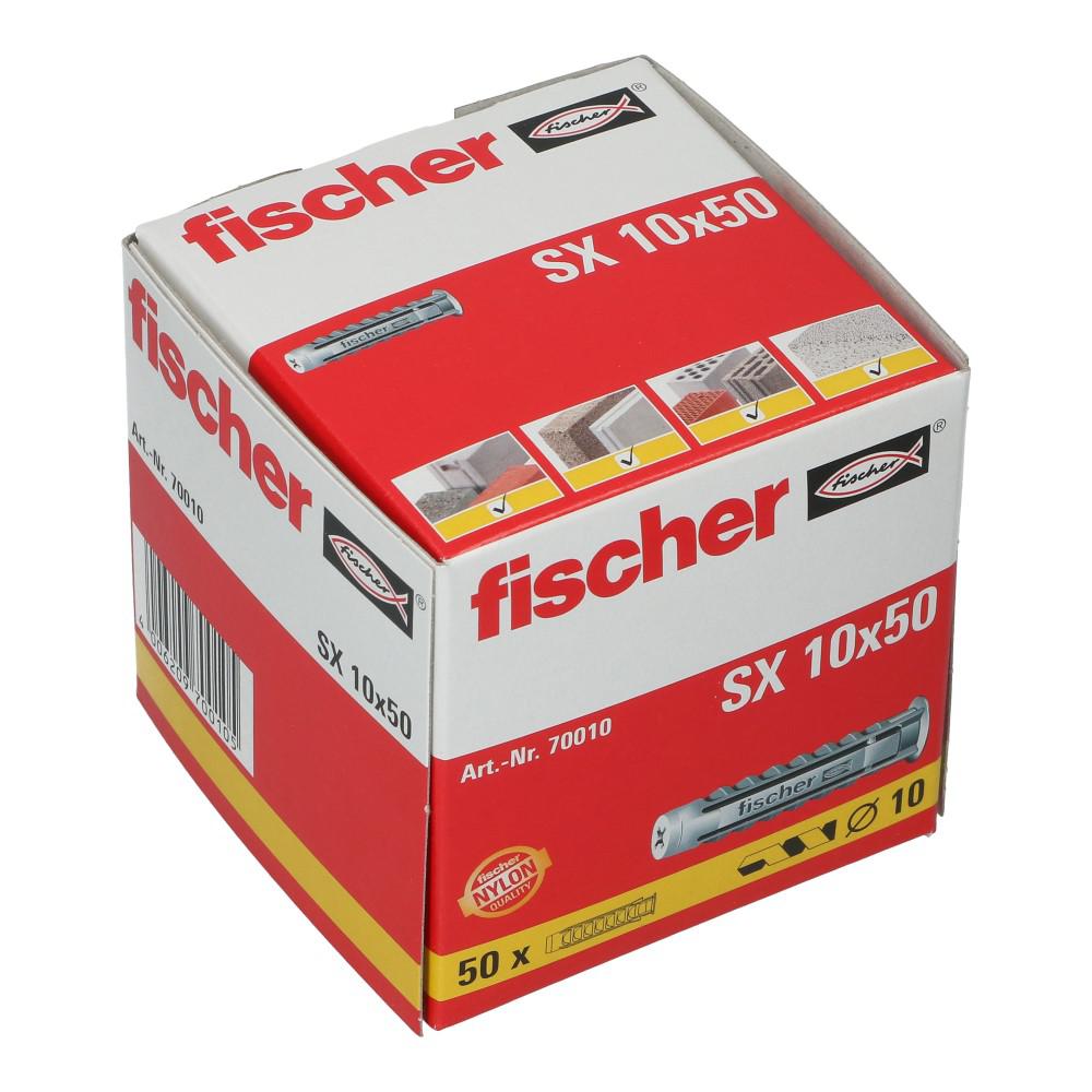 Nylon plug SX met rand 10x50mm - 50 stuks Nylon plug SX met rand 10x50mm - 50 stuks