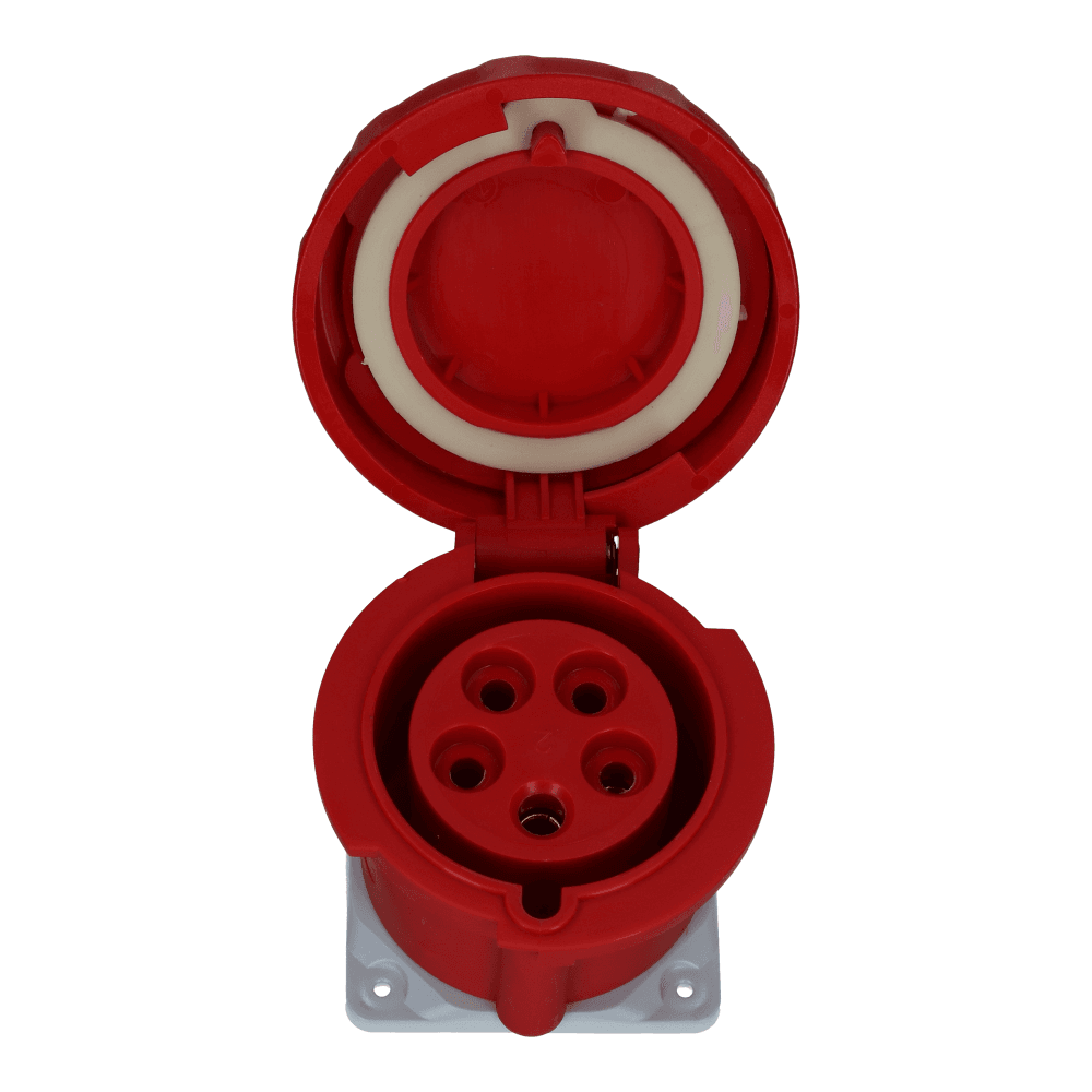 CEE female 5 polig 6H 32A IP67 inbouw wcd 380-415VAC recht