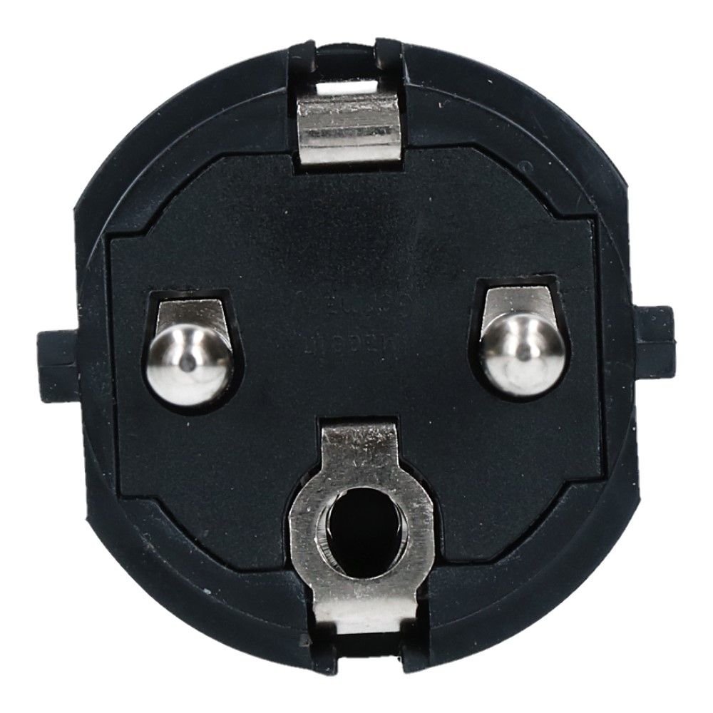 Stekker PVC zwart met pen-aarde Stekker PVC zwart met pen-aarde