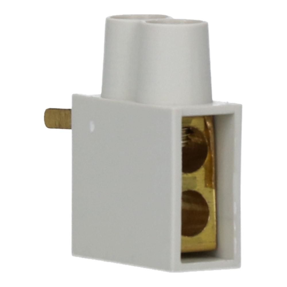 Aftakblok pin grijs 1 fase 2x10mm² hoog Aftakblok pin grijs 1 fase 2x10mm² hoog