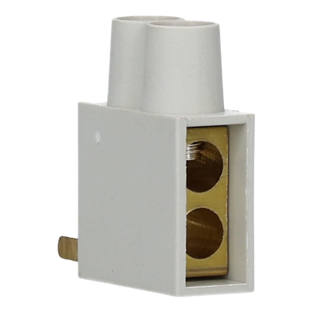 Aftakblok pin grijs 1 fase 2x10mm² laag Aftakblok pin grijs 1 fase 2x10mm² laag