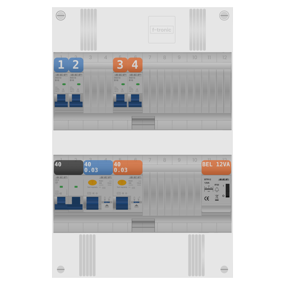 SEP Pro Groepenkast 1 fase 4 groepen + beltrafo SEP Pro Groepenkast 1 fase 4 groepen + beltrafo