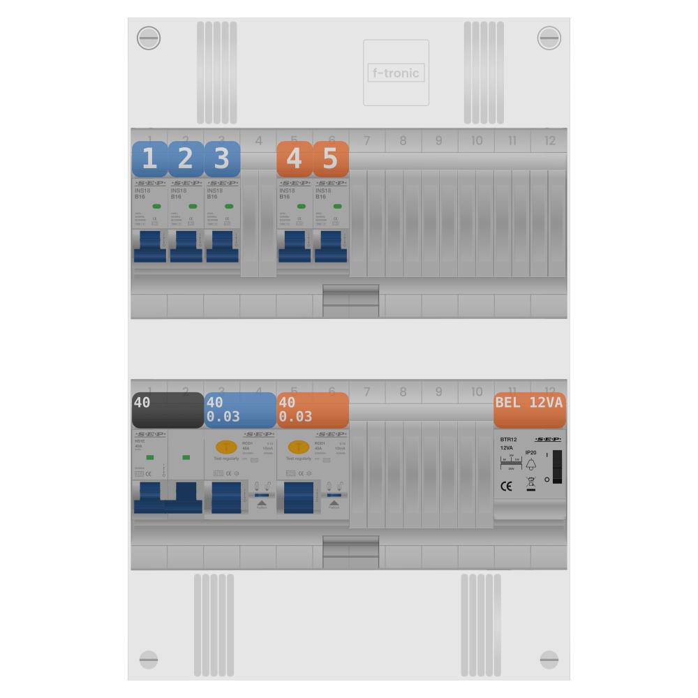 SEP Pro Groepenkast 1 fase 5 groepen + beltrafo SEP Pro Groepenkast 1 fase 5 groepen + beltrafo