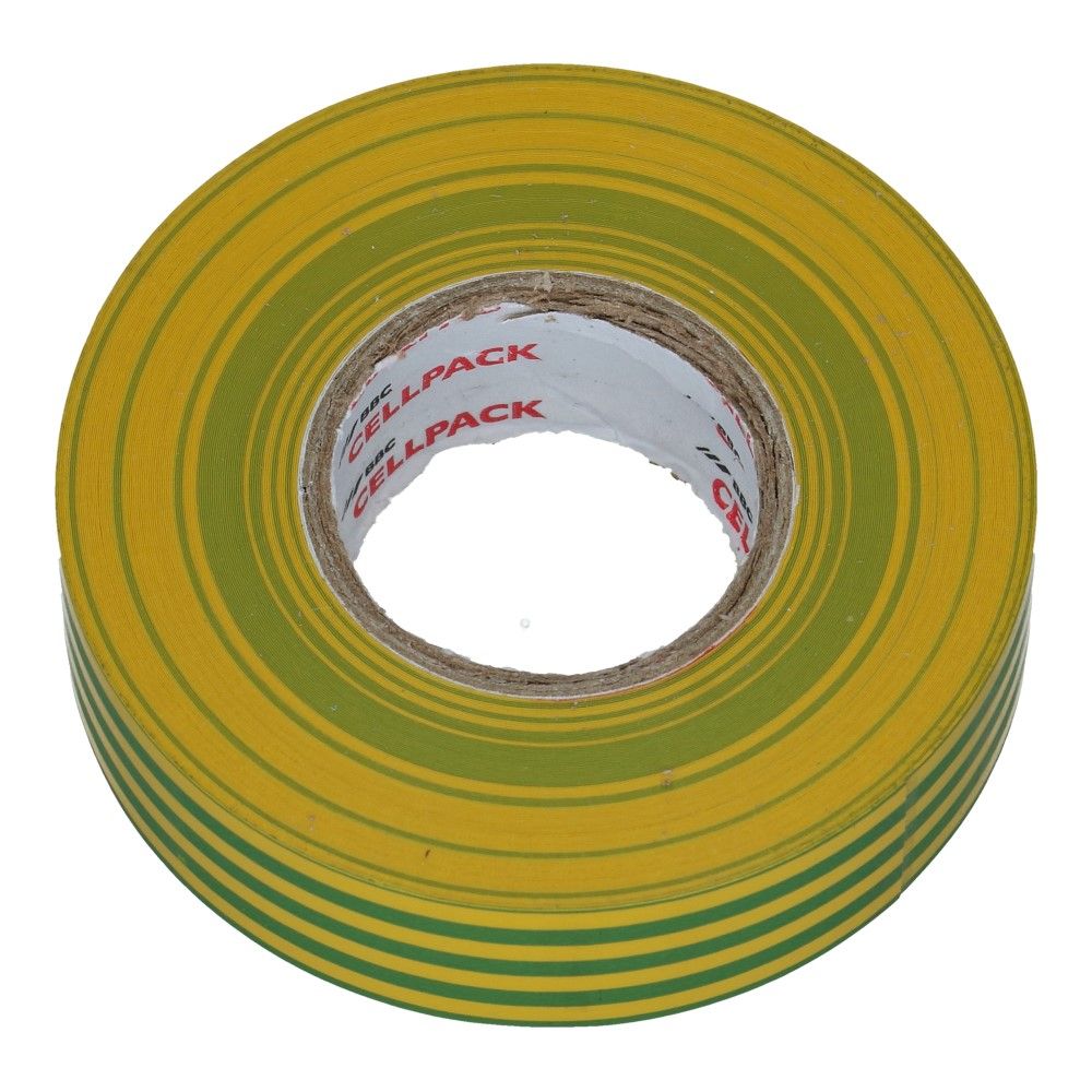 Extra sterk geel/groen PVC Isolatietape 19mm - 20 meter