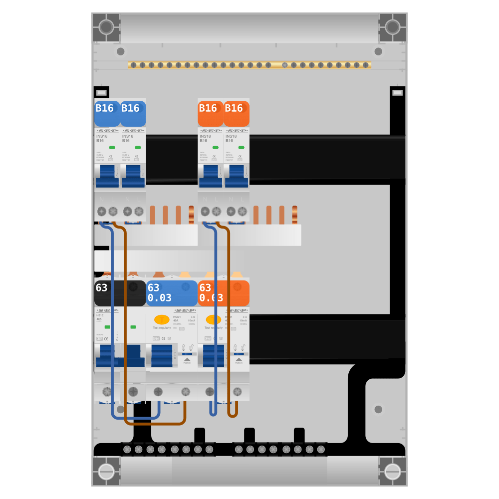 SEP Pro Groepenkast PV-ready 63A 1 fase 4 groepen SEP Pro Groepenkast PV-ready 63A 1 fase 4 groepen