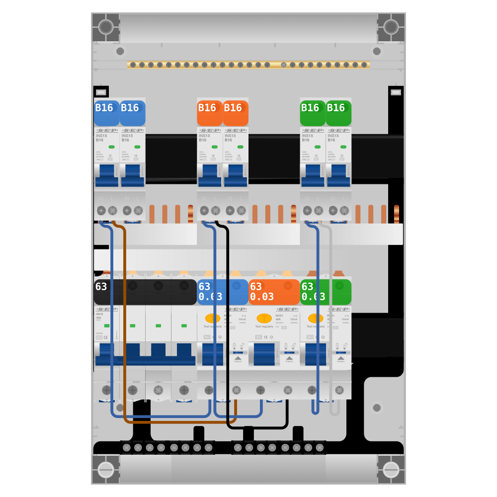 SEP Pro Groepenkast PV-ready 63A 3 fase 6 groepen SEP Pro Groepenkast PV-ready 63A 3 fase 6 groepen