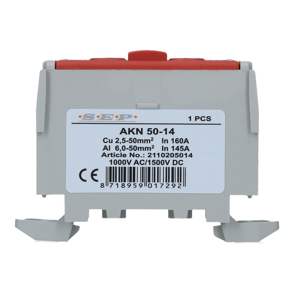 Aansluitklem AKN51 rood 2.5mm² t/m 50mm² Aansluitklem AKN51 rood 2.5mm² t/m 50mm²