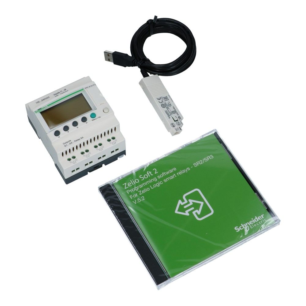 Zelio PLC Kit met klok 12I-O 8in 4uit met scherm 24VDC