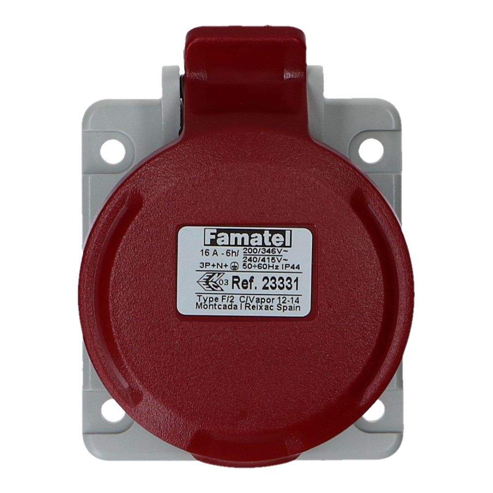 CEE female 5 polig 6H 16A IP44 inbouw wcd 380-415VAC CEE female 5 polig 6H 16A IP44 inbouw wcd 380-415VAC