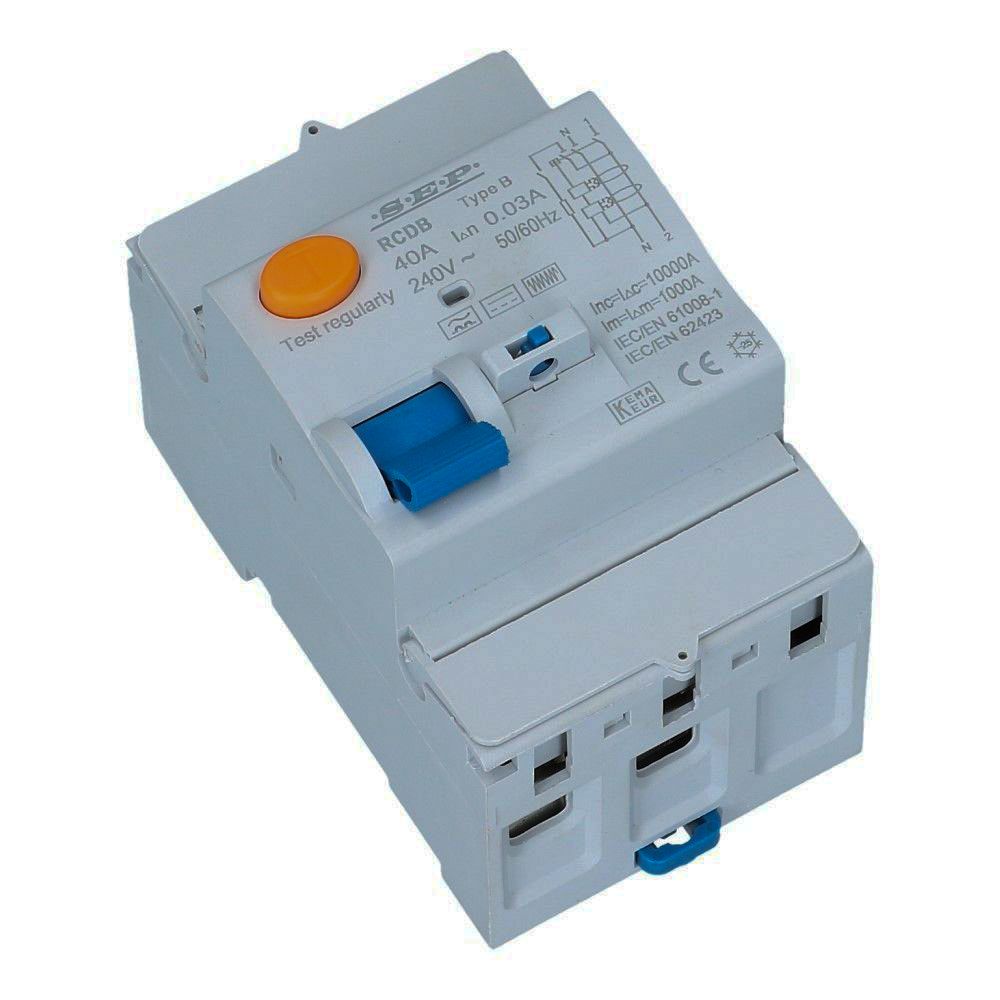 Aardlekschakelaar 2 polig 40A 30mA Type B RCD-B