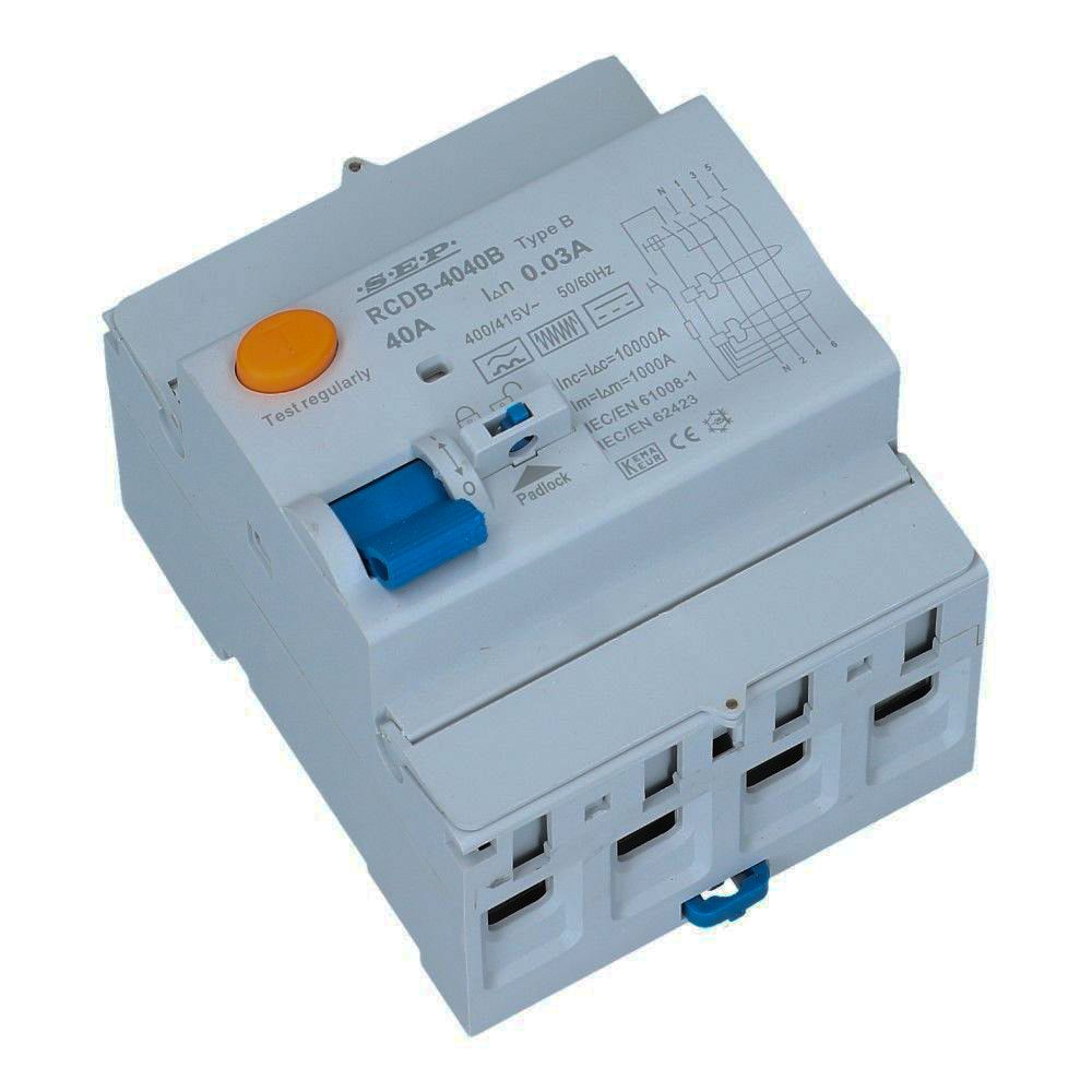 Aardlekschakelaar 4 polig 25A 300mA Type B RCD-B