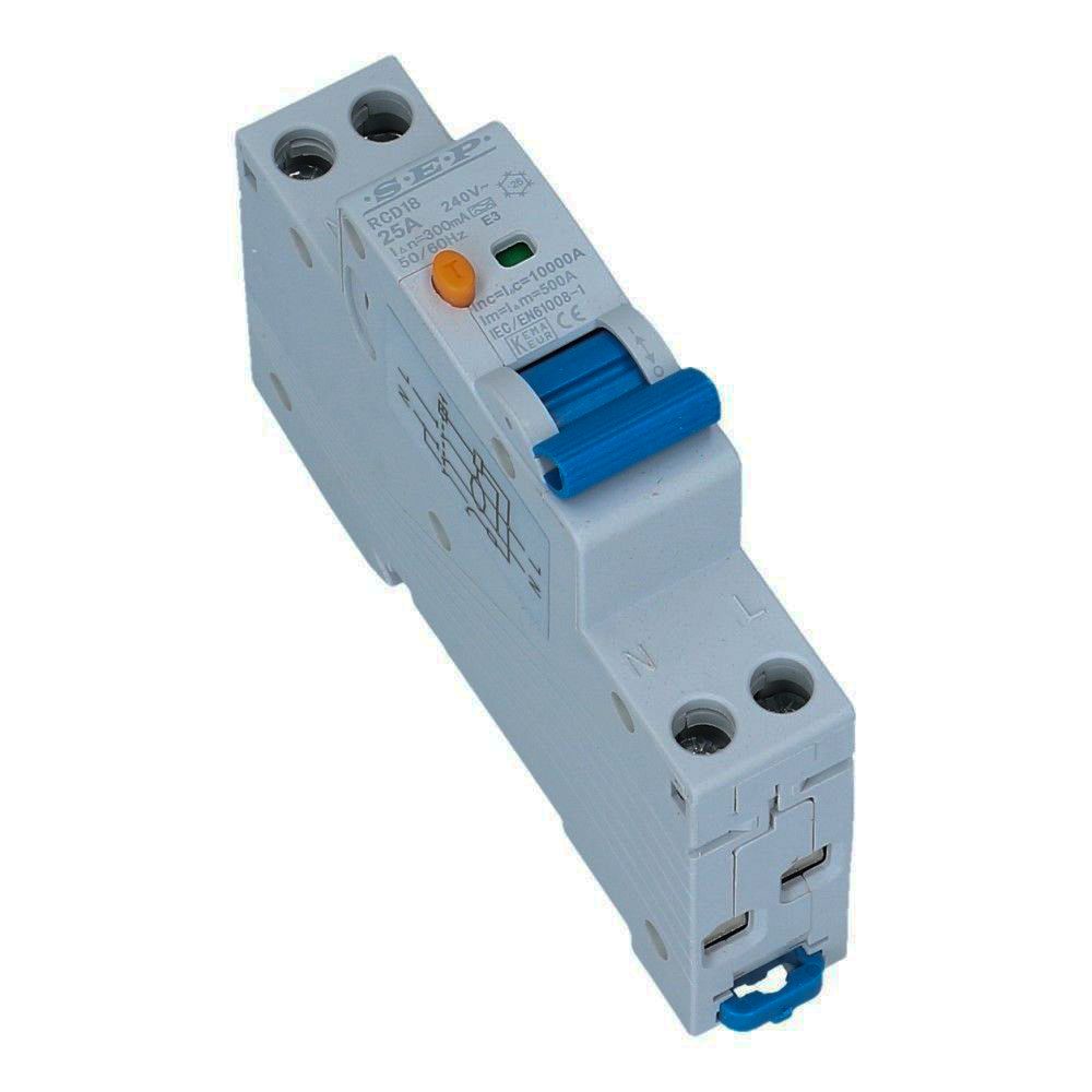 Aardlekschakelaar 40A 2 polig 30mA 18mm RCD18