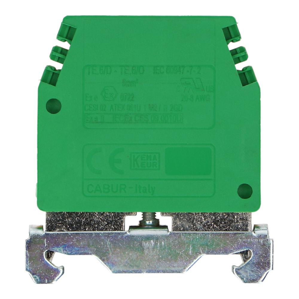 Montageklem aardeklem TE 6mm² geel/groen Montageklem aardeklem TE 6mm² geel/groen