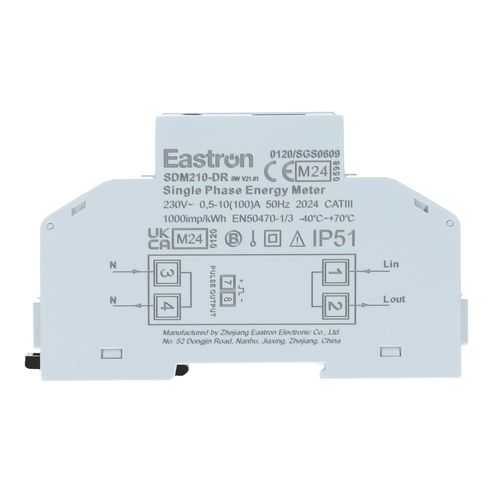 kWh meter 1 fase MULTI 10/100A Reset MID Factureerbaar Import kWh meter 1 fase MULTI 10/100A Reset MID Factureerbaar Import