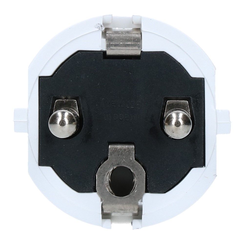 Stekker PVC wit met pen-aarde Stekker PVC wit met pen-aarde