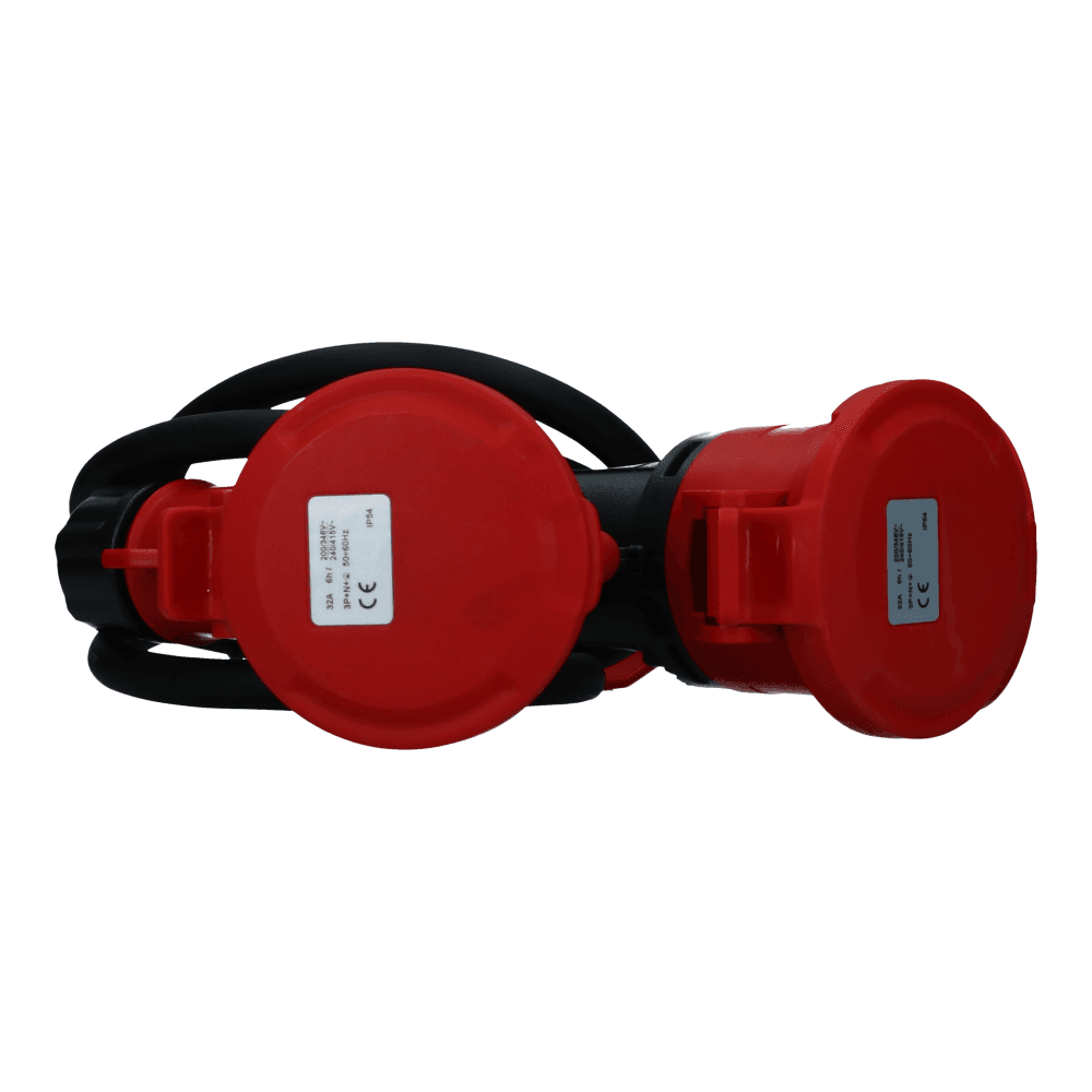 CEE verlengkabel 5 polig naar 3xCEE 5polig 32A female 2 meter IP54 H07RN-F CEE verlengkabel 5 polig naar 3xCEE 5polig 32A female 2 meter IP54 H07RN-F