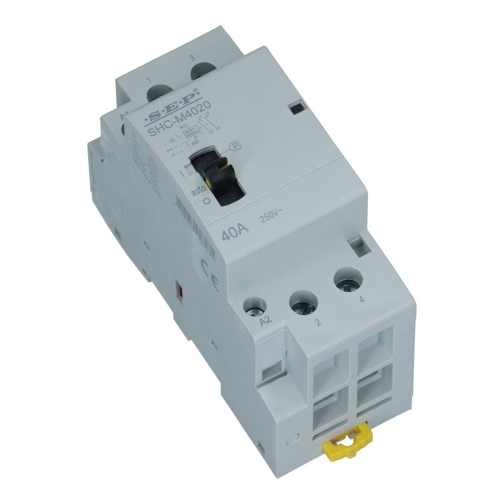Installatierelais handbediend 40A 240VAC 1 NO + 1 NC