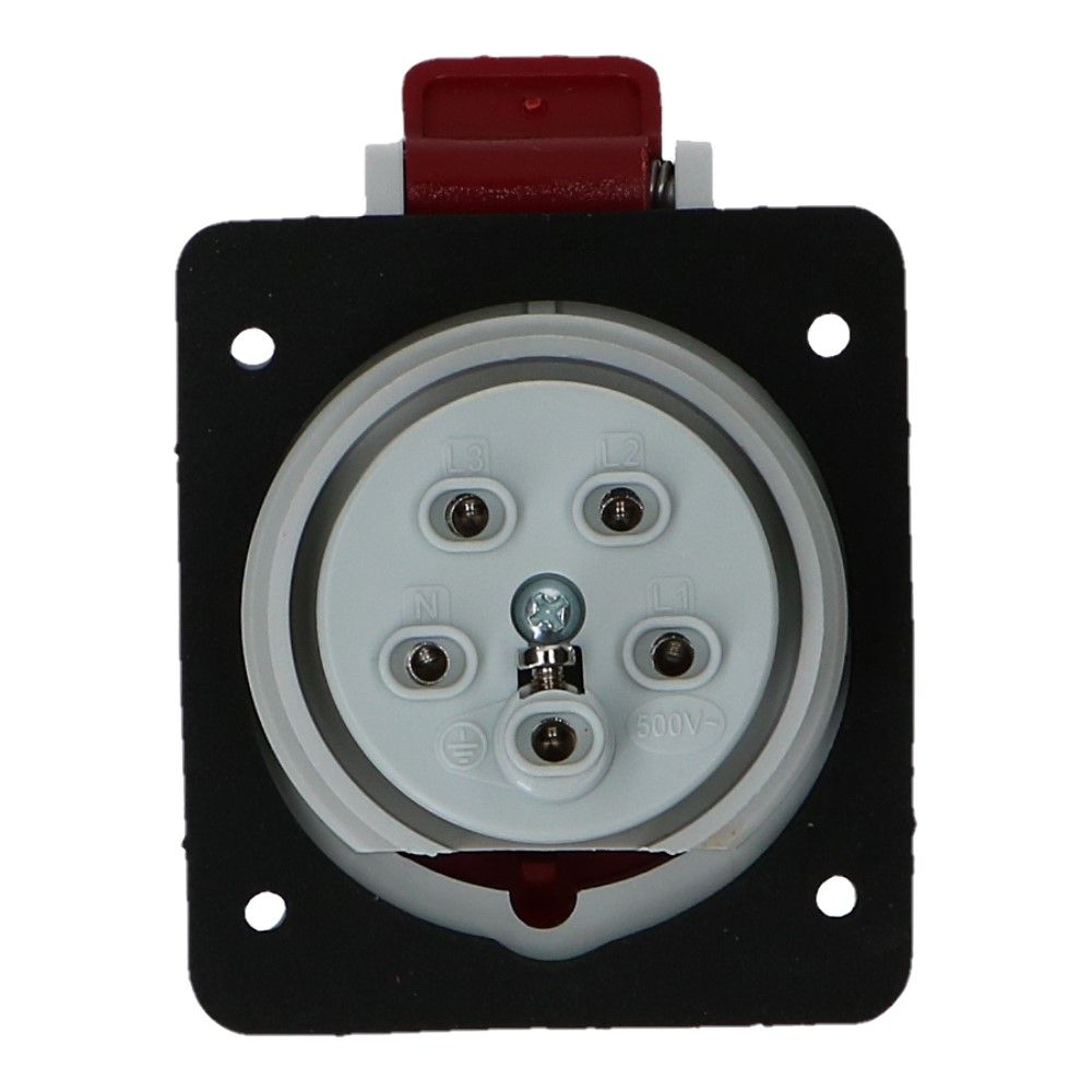 CEE female 5 polig 6H 16A IP44 inbouw wcd 380-415VAC CEE female 5 polig 6H 16A IP44 inbouw wcd 380-415VAC