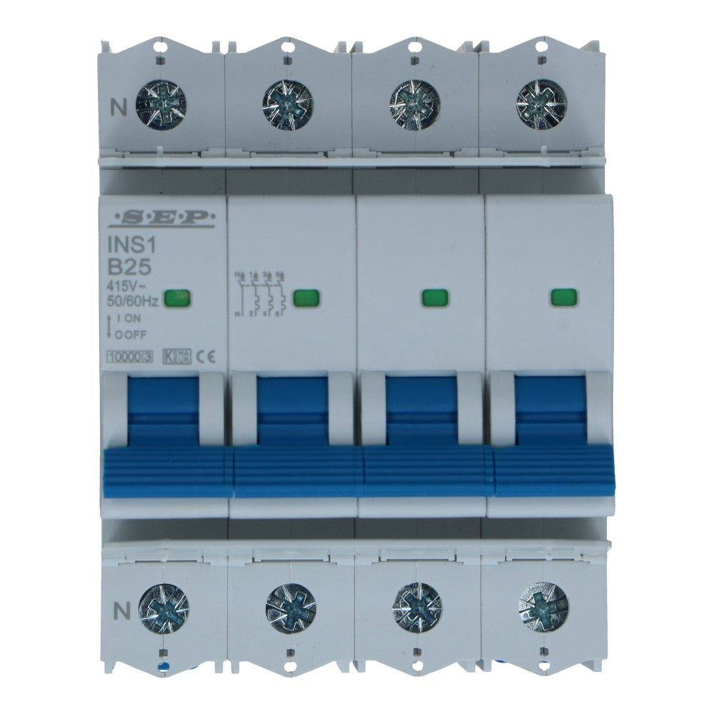 Installatieautomaat  3 polig + nul 16A karakteristiek B 10/15kA INS1 Installatieautomaat  3 polig + nul 16A karakteristiek B 10/15kA INS1