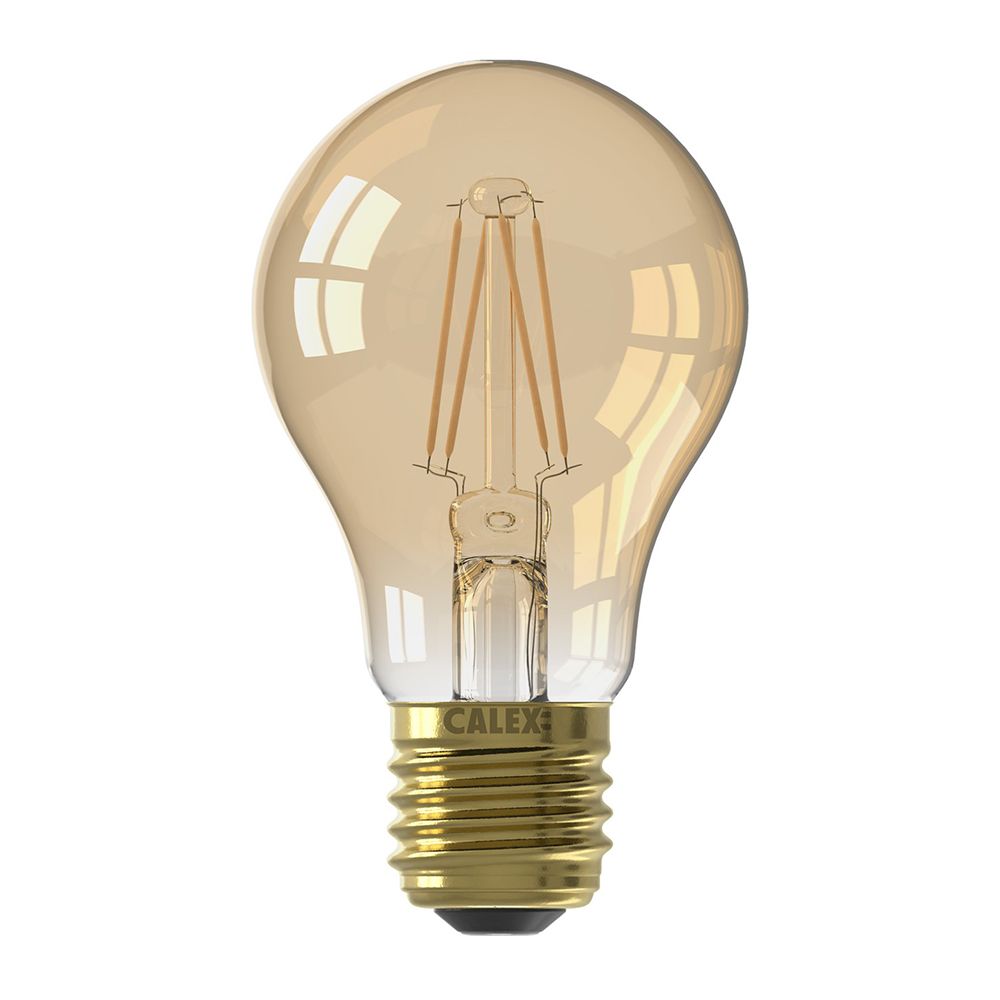 Calex LED Filament lamp goud A60 E27 4.5W 470lm 2100K dimbaar Calex LED Filament lamp goud A60 E27 4.5W 470lm 2100K dimbaar