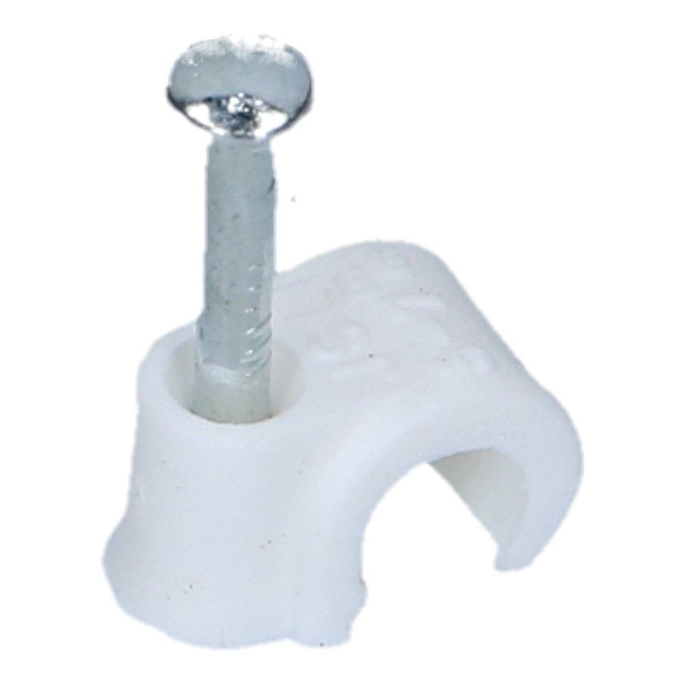 Spijkerclip universeel 5-7mm wit - 100 stuks