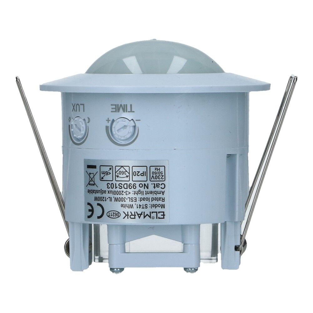 Bewegingssensor wit inbouw 62mm 230V ST41 360° 6m 1200W Bewegingssensor wit inbouw 62mm 230V ST41 360° 6m 1200W