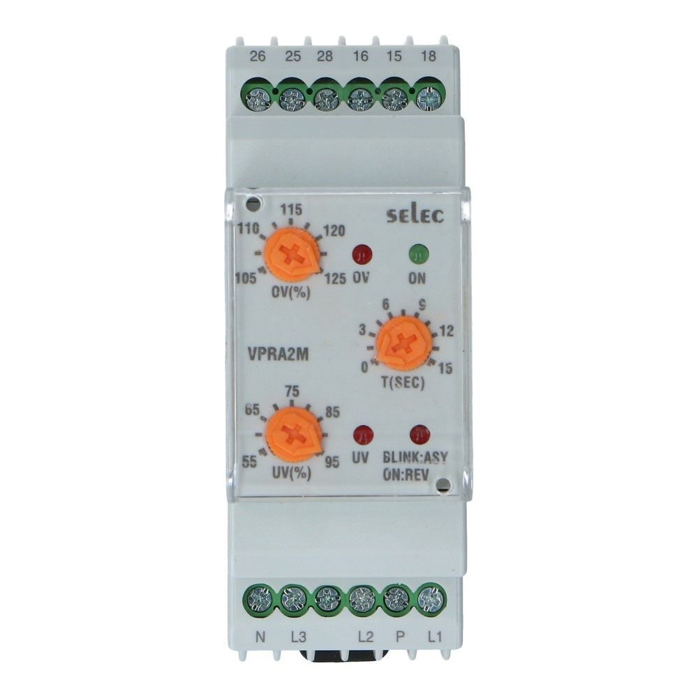 Spanningcontrole relais analoog 160-520VAC Spanningcontrole relais analoog 160-520VAC