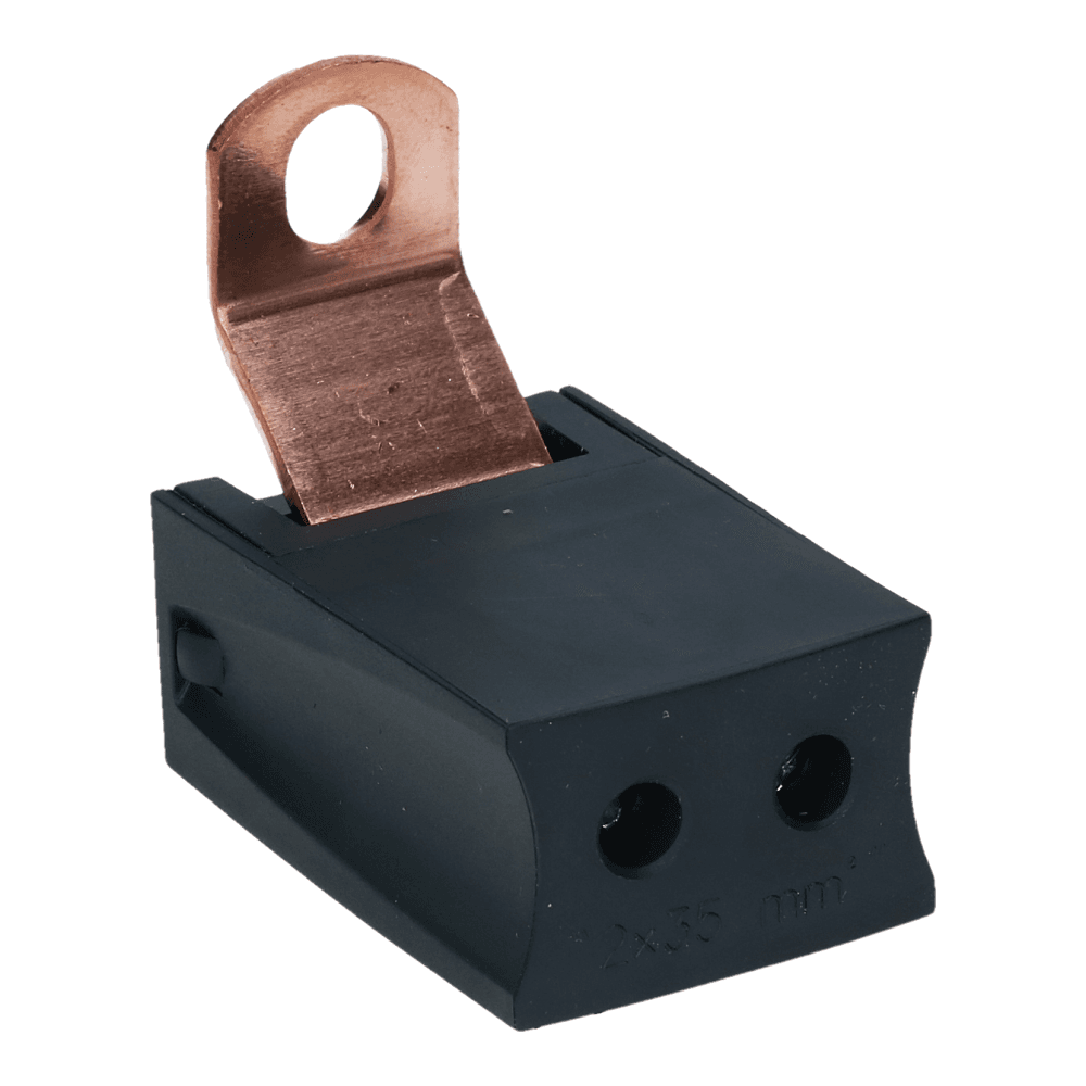 Verdeelblok uitbreiding 250A 35mm² 4 polig 750VAC Verdeelblok uitbreiding 250A 35mm² 4 polig 750VAC