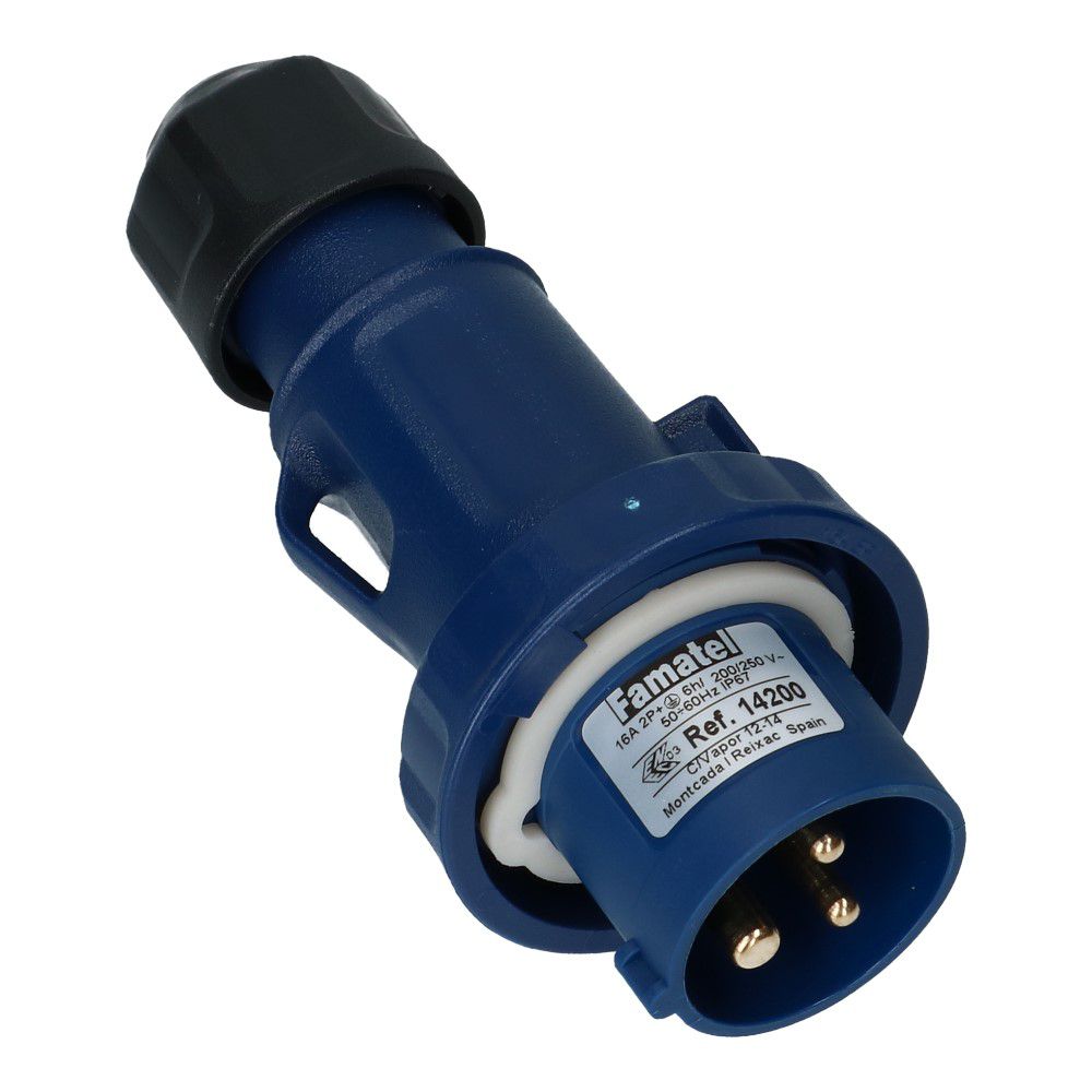 CEE male 3 polig 6H 16A IP67 stekker 220-240VAC