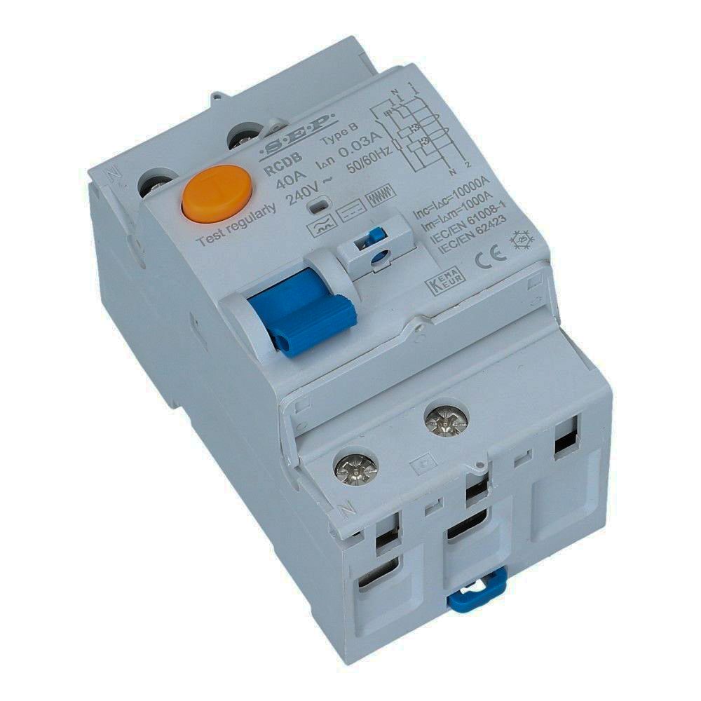 Aardlekschakelaar 2 polig 63A 30mA Type B RCD-B Aardlekschakelaar 2 polig 63A 30mA Type B RCD-B