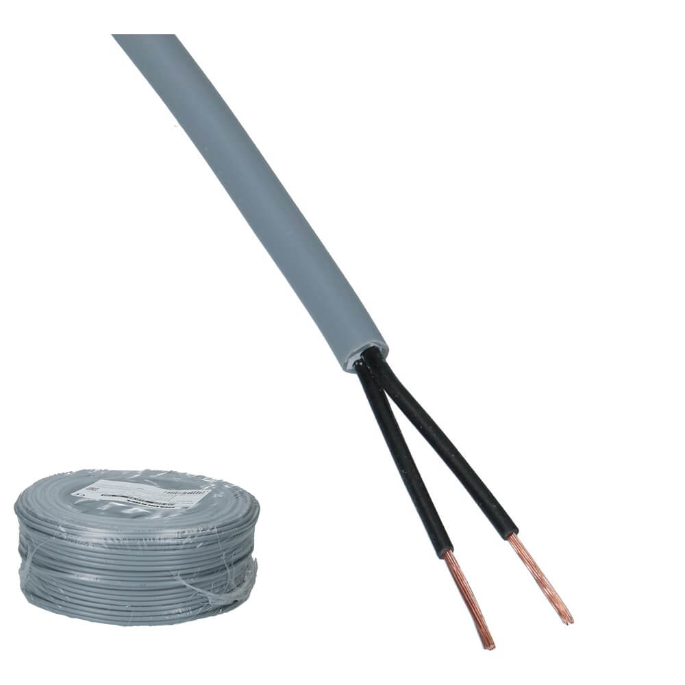 Stuurstroomkabel JZ-500 2x0.5mm² grijs - 100 meter
