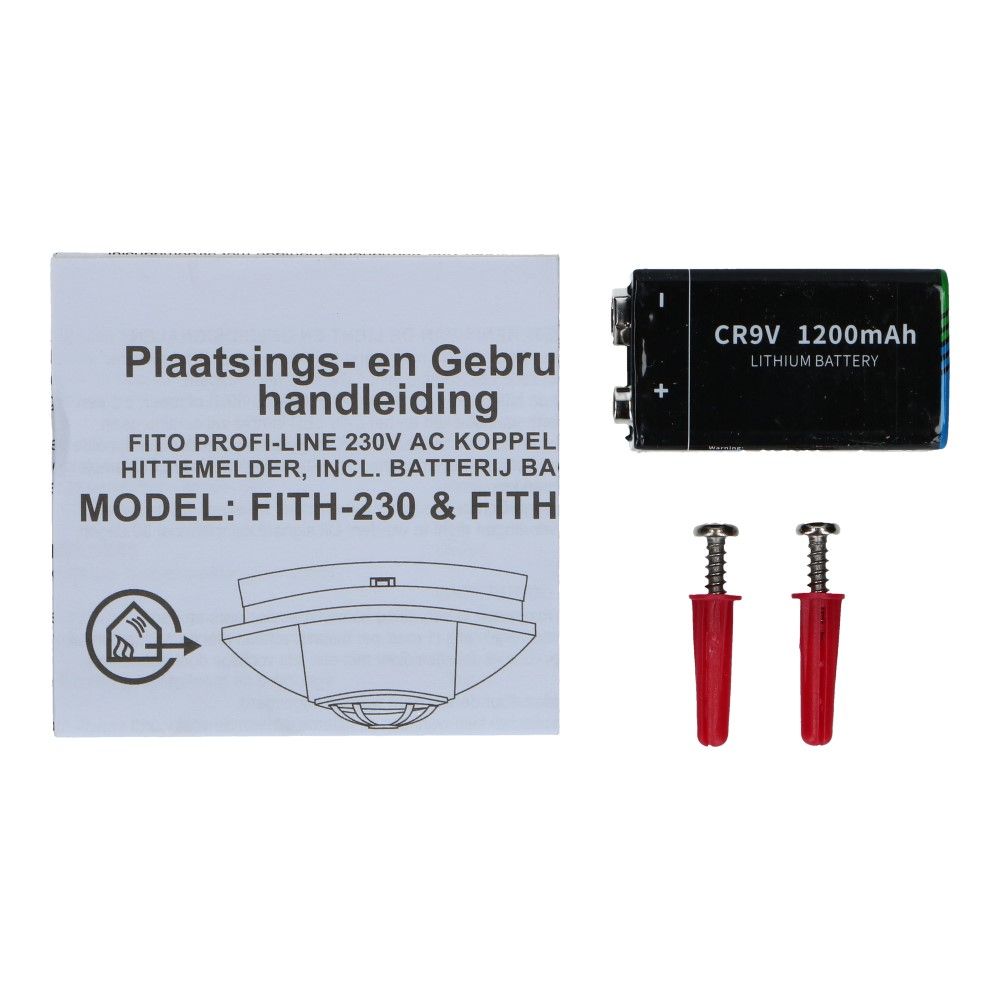 Hittemelder koppelbaar 230VAC met lithium backup Hittemelder koppelbaar 230VAC met lithium backup