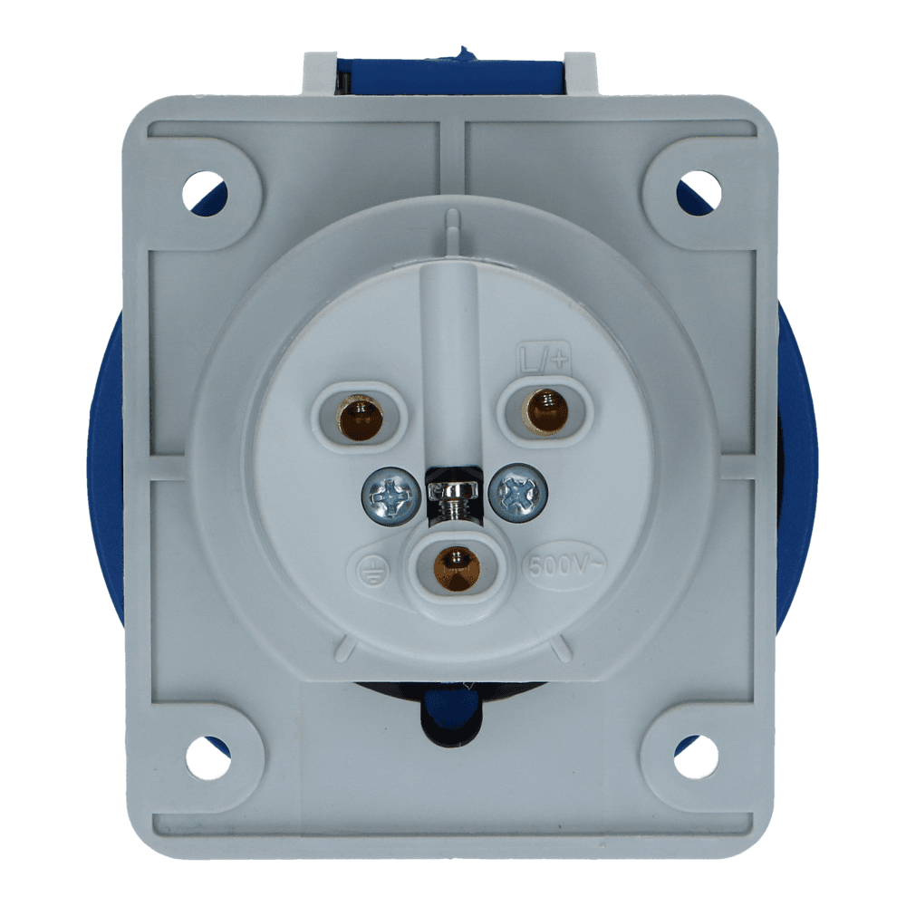 CEE female 3 polig 6H 32A IP67 inbouw wcd 220-240VAC CEE female 3 polig 6H 32A IP67 inbouw wcd 220-240VAC