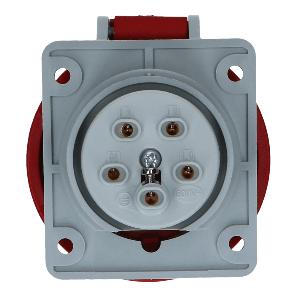 CEE female 5 polig 6H 16A IP67 inbouw wcd 380-415VAC CEE female 5 polig 6H 16A IP67 inbouw wcd 380-415VAC