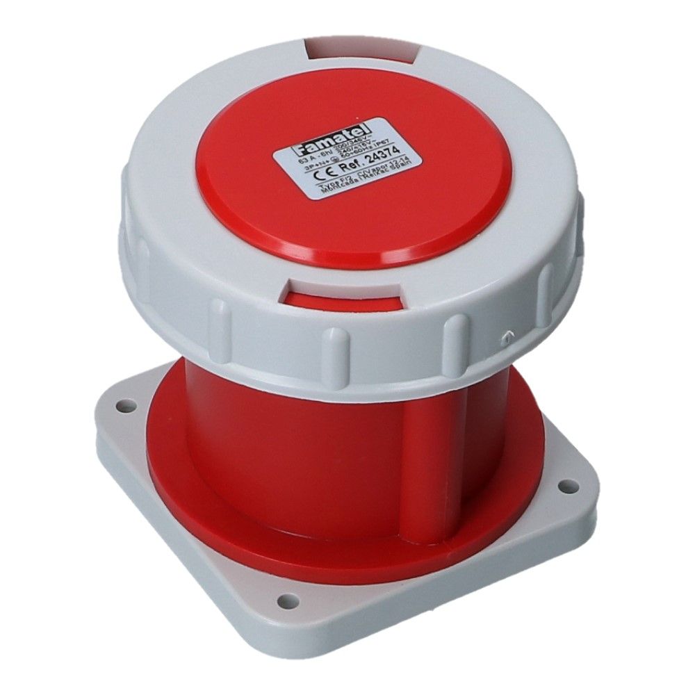 CEE female 5 polig 6H 63A IP67 inbouw wcd 380-415VAC CEE female 5 polig 6H 63A IP67 inbouw wcd 380-415VAC