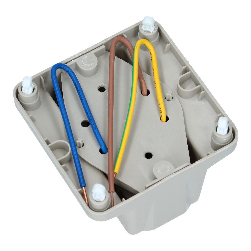 Deksel kabeldoos incl. 2voudig contactdoos bedraad grijs Deksel kabeldoos incl. 2voudig contactdoos bedraad grijs