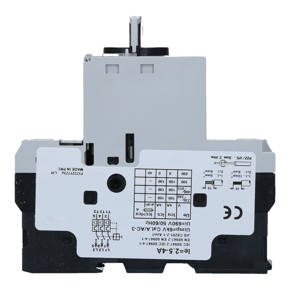 2.5-4A Motorbeveiligingsschakelaar 415VAC 100kA 2.5-4A Motorbeveiligingsschakelaar 415VAC 100kA
