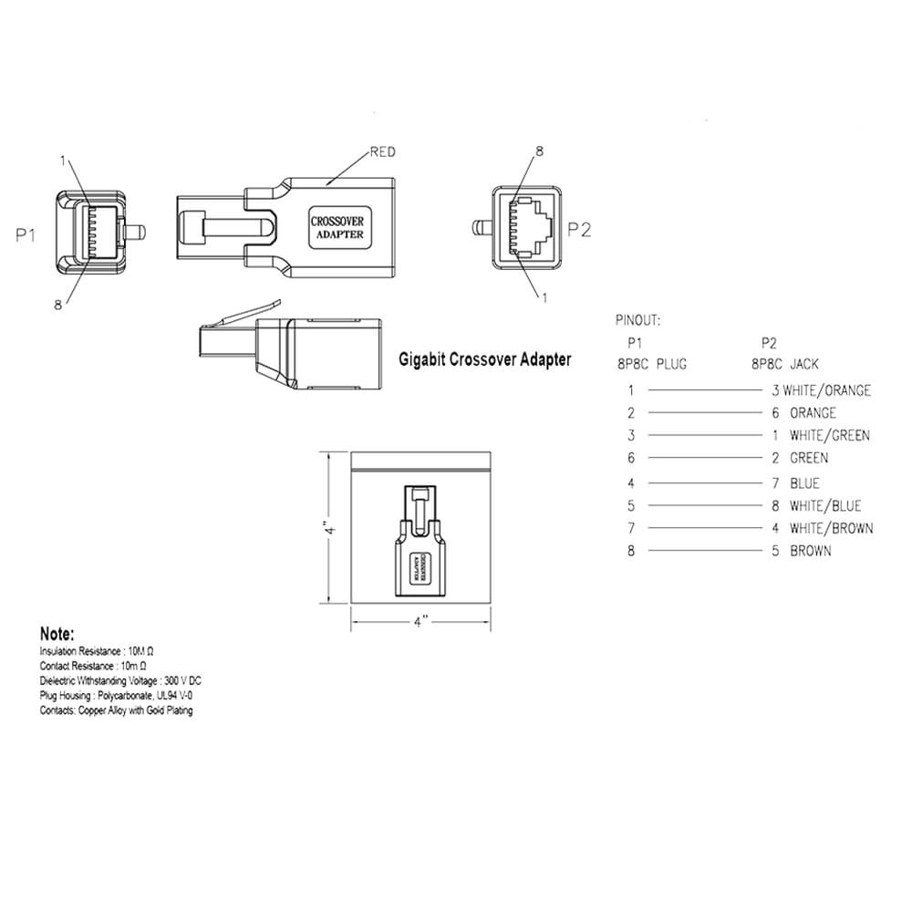CAT 5 crossover adapter CAT 5 crossover adapter