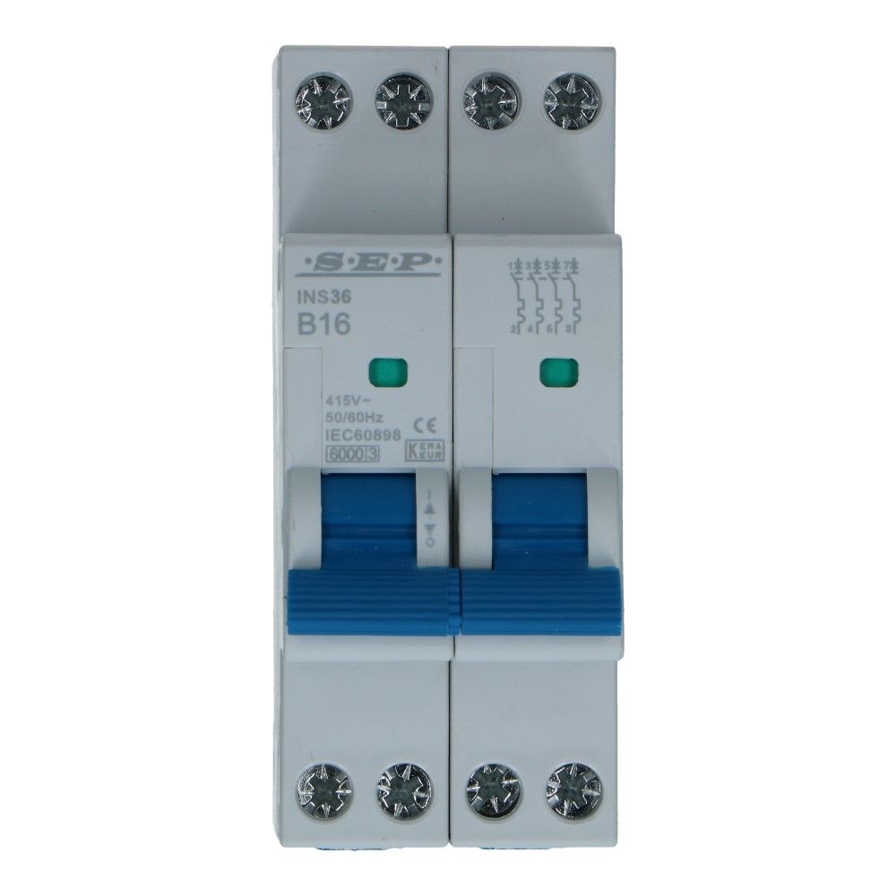 Installatieautomaat 4 polig 16A karakteristiek C 6kA INS-36 Installatieautomaat 4 polig 16A karakteristiek C 6kA INS-36
