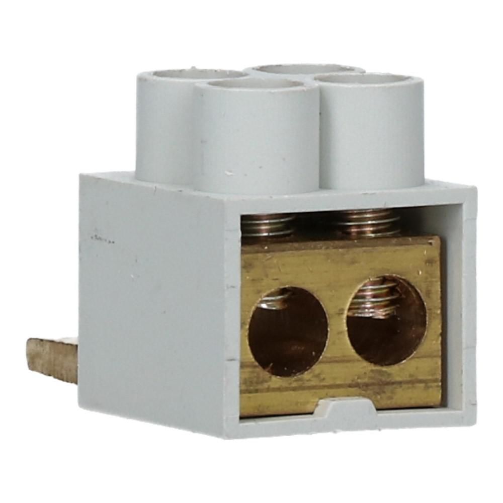 Aftakblok pin grijs 1 fase 2x16mm² Aftakblok pin grijs 1 fase 2x16mm²