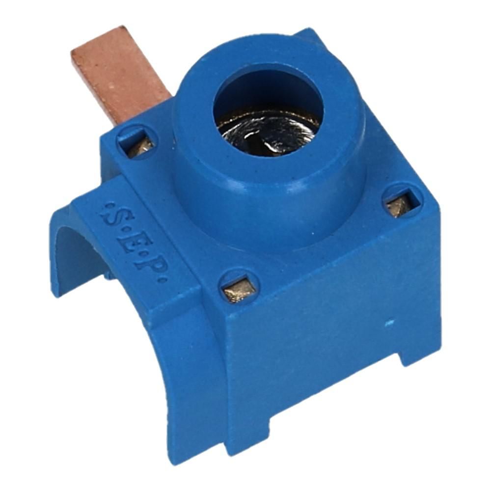 Aftakblok pin blauw 1 fase 50mm² stift 15mm zijkant Aftakblok pin blauw 1 fase 50mm² stift 15mm zijkant