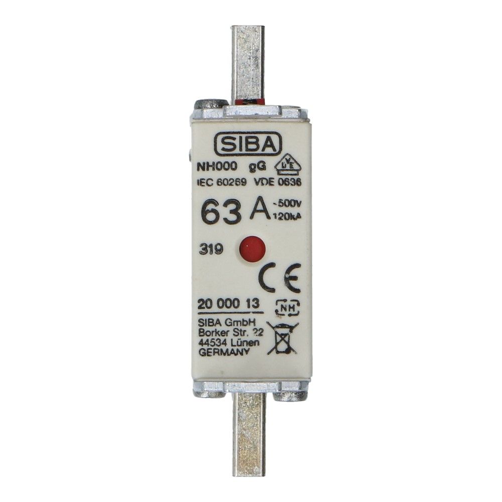 Mespatroon NH000 63A gL/gG 500V 78x20.5x42 Mespatroon NH000 63A gL/gG 500V 78x20.5x42