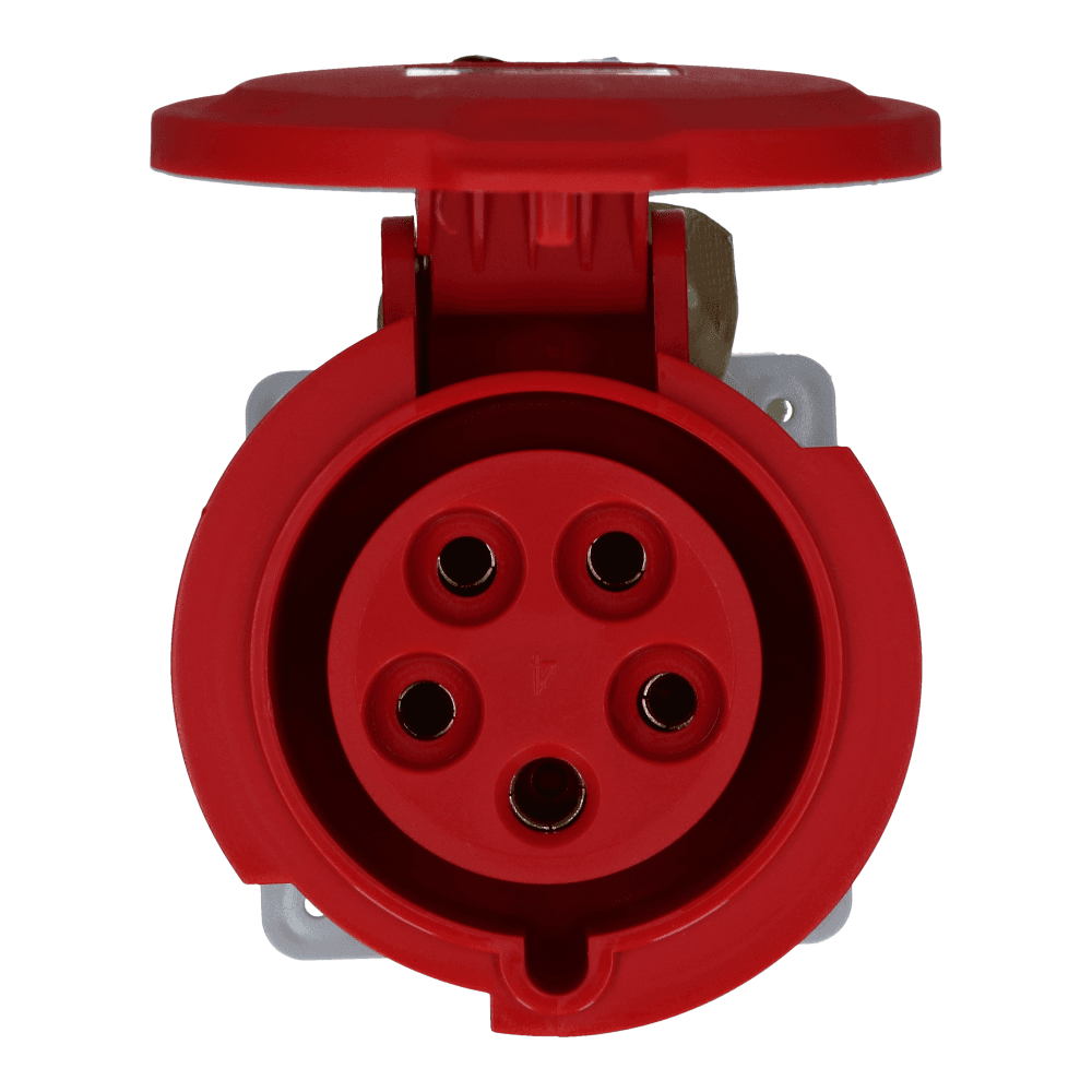 CEE female 5 polig 6H 32A IP54 inbouw wcd 380-415VAC recht CEE female 5 polig 6H 32A IP54 inbouw wcd 380-415VAC recht