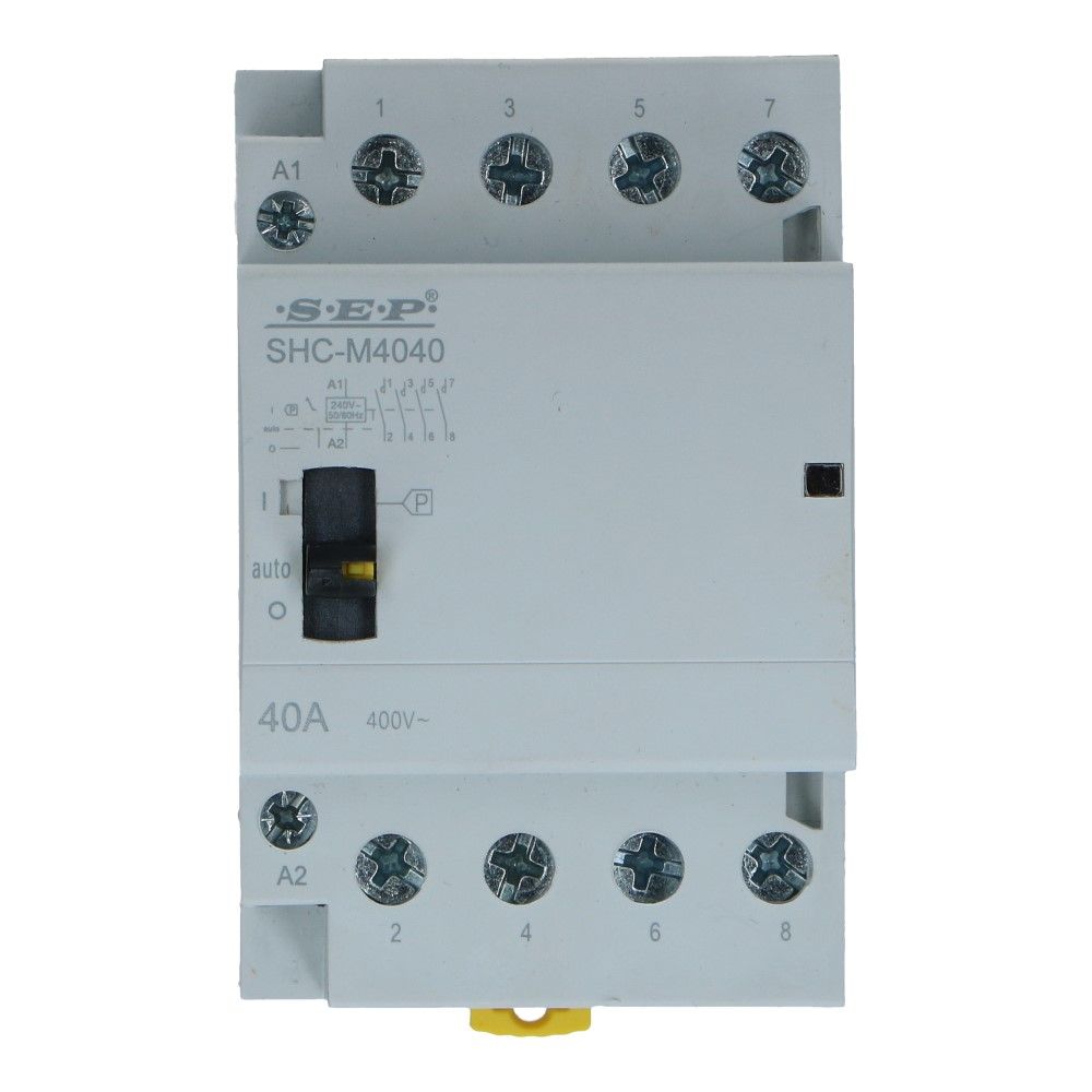 Installatierelais handbediend 63A 240VAC 3 NO + 1 NC Installatierelais handbediend 63A 240VAC 3 NO + 1 NC