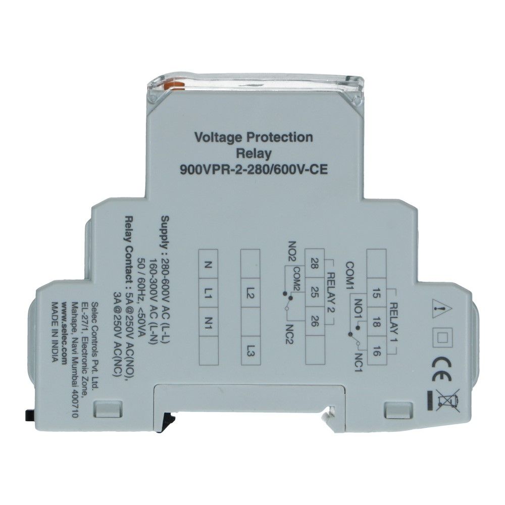 Spanningcontrole relais digitaal 160-600VAC Spanningcontrole relais digitaal 160-600VAC