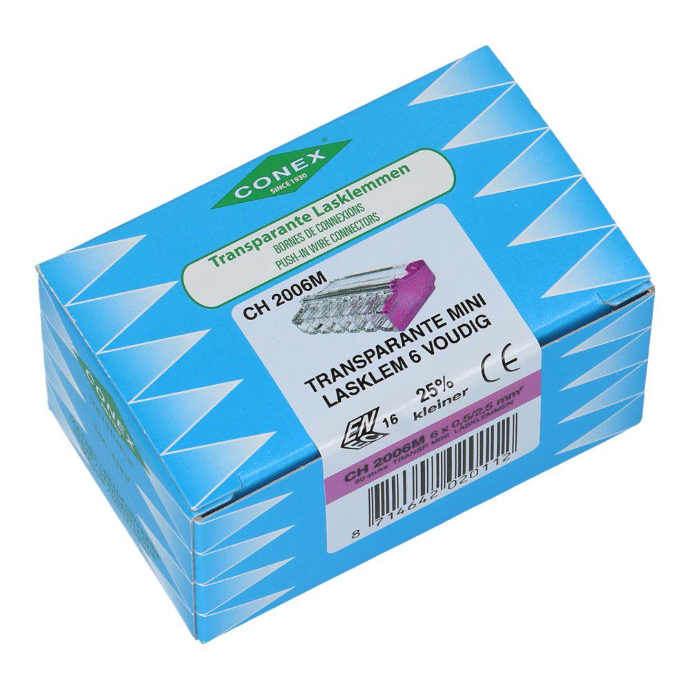 Lasklem 6 voudig 0.5-2.5mm² voor massief draad - 50 stuks Lasklem 6 voudig 0.5-2.5mm² voor massief draad - 50 stuks