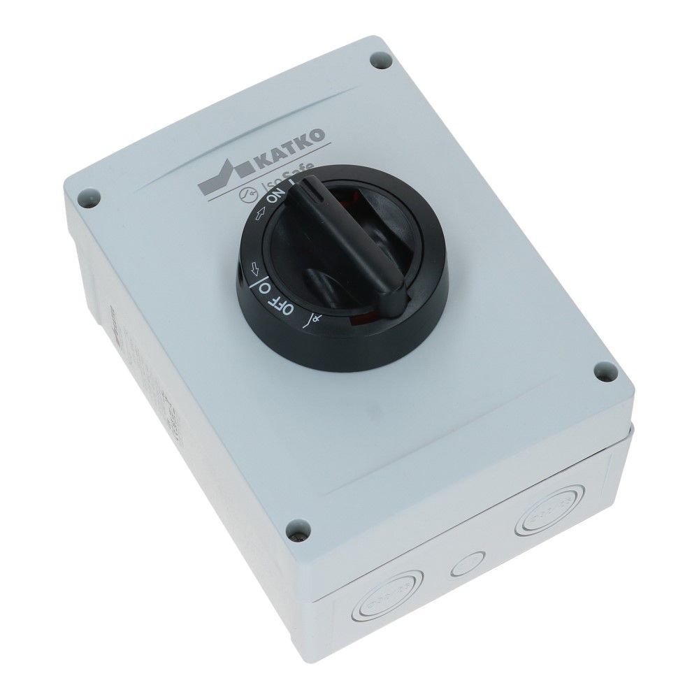 Werkschakelaar IP65 4 polig 63A 144x190x131mm zwart hendel ABS AC22-40A